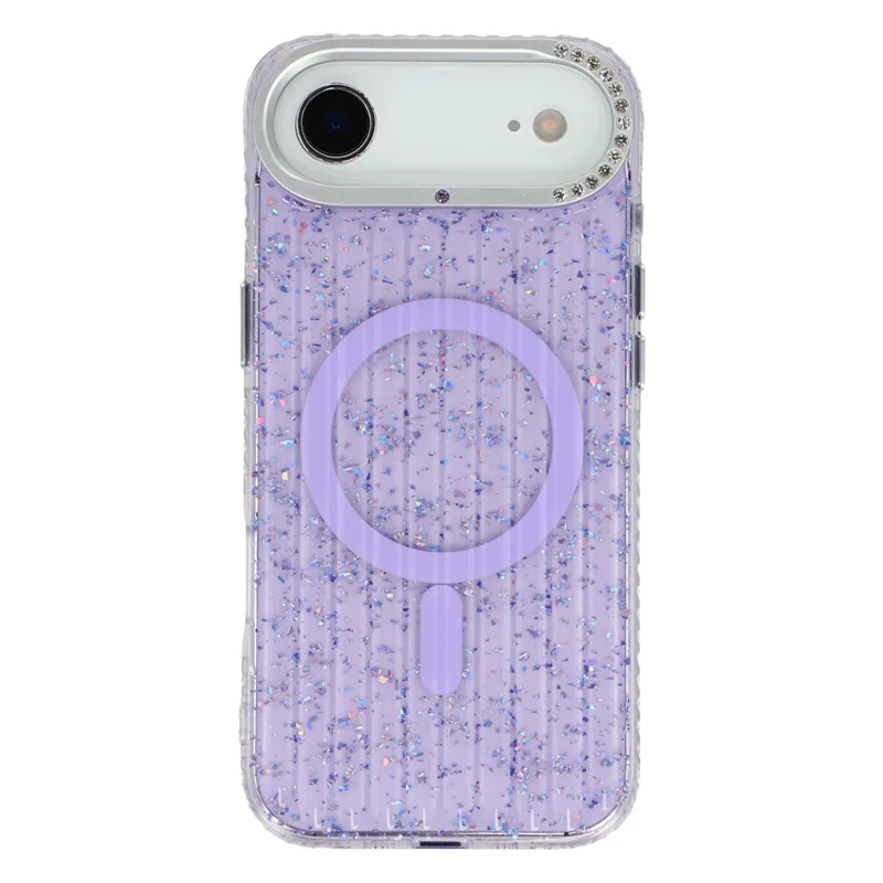 Custodia per iPhone Air Compatibile con MagSafe IMD Texture Glitter Ghiacciaio TPU PC Cover Posteriore Telefono - Viola