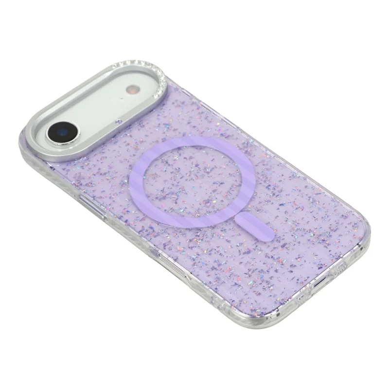Custodia per iPhone Air Compatibile con MagSafe IMD Texture Glitter Ghiacciaio TPU PC Cover Posteriore Telefono - Viola