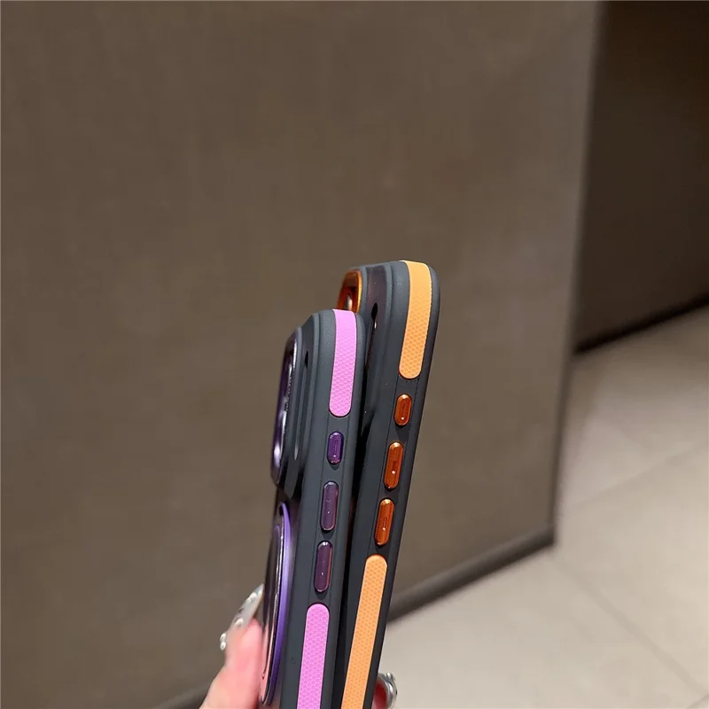 Capa para iPhone 17 Pro Max Compatível com MagSafe com Suporte Giratório Pele Toque PC TPU Capa de Telefone - Laranja