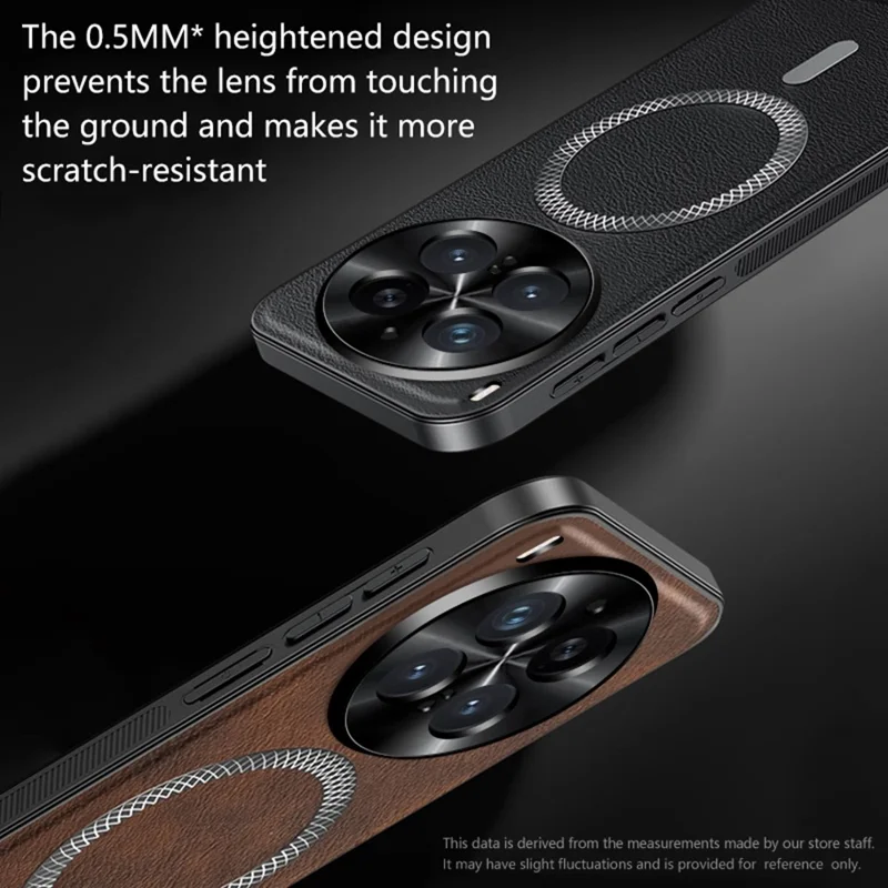 For vivo X300 Pro 5G Magnetic Case PU TPU PC Phone Back Cover with Metal Lens Frame - Black