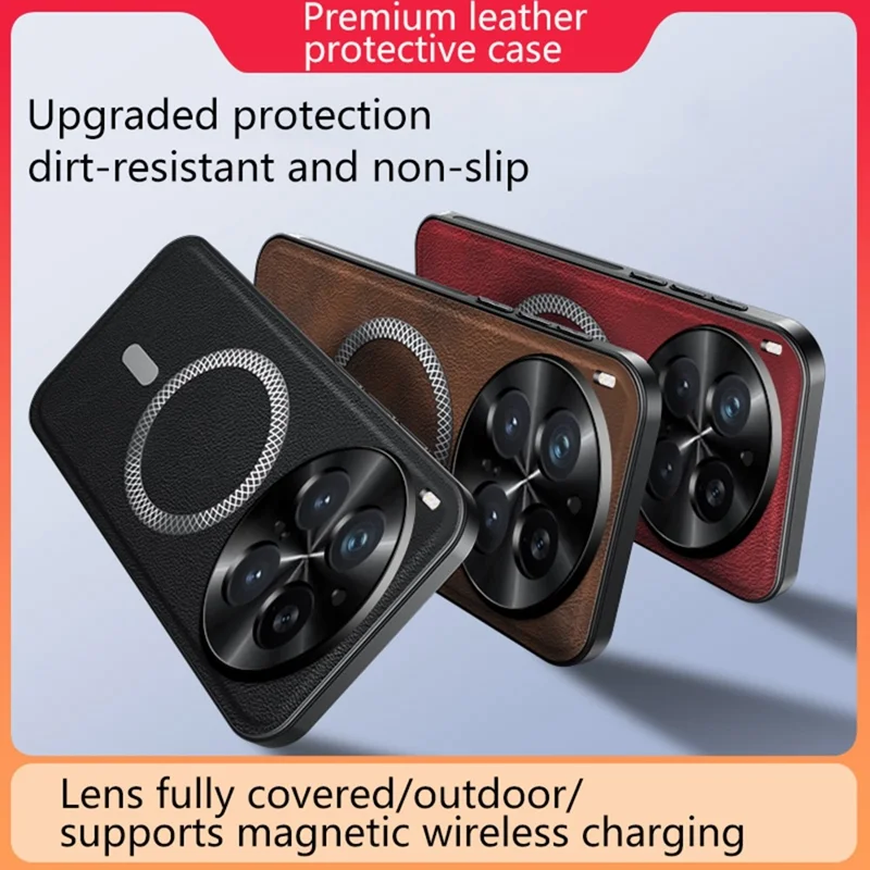 For vivo X300 Pro 5G Magnetic Case PU TPU PC Phone Back Cover with Metal Lens Frame - Black