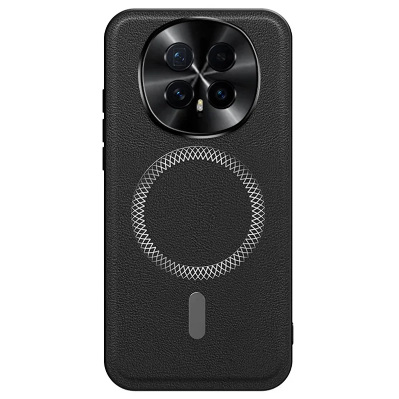 غطاء لهونر ماجيك 8 5G متوافق مع MagSafe، غطاء خلفي من مادة البولي يوريثان والبولي يوريثان الحراري والبولي كربونات مع إطار عدسة معدني - أسود