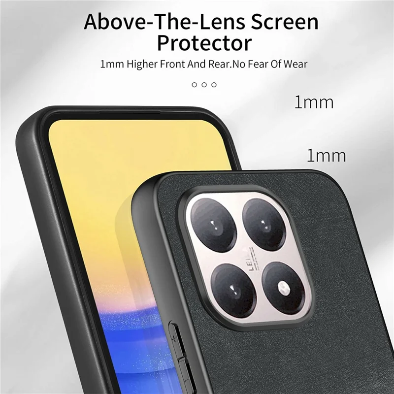 For Xiaomi 15T Case with Card Holder Kickstand Leather Phone Back Cover - Black