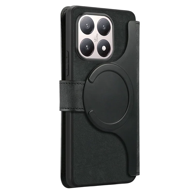 For Xiaomi 15T Magnetic Case CASENEO Detachable Leather Phone Wallet Cover - Black