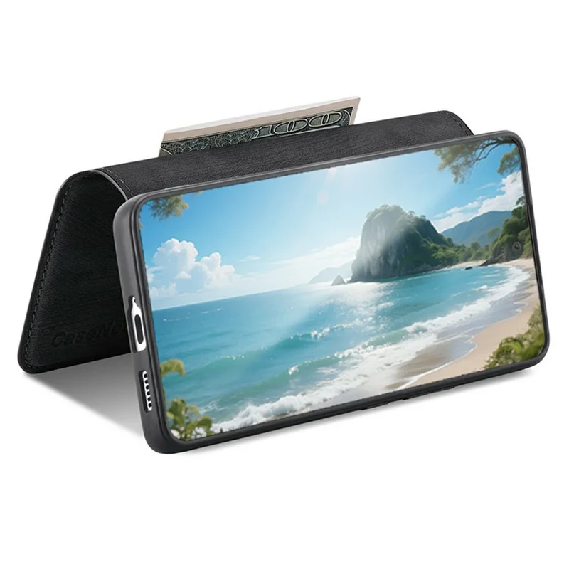 For Xiaomi 15T Magnetic Case CASENEO Detachable Leather Phone Wallet Cover - Black