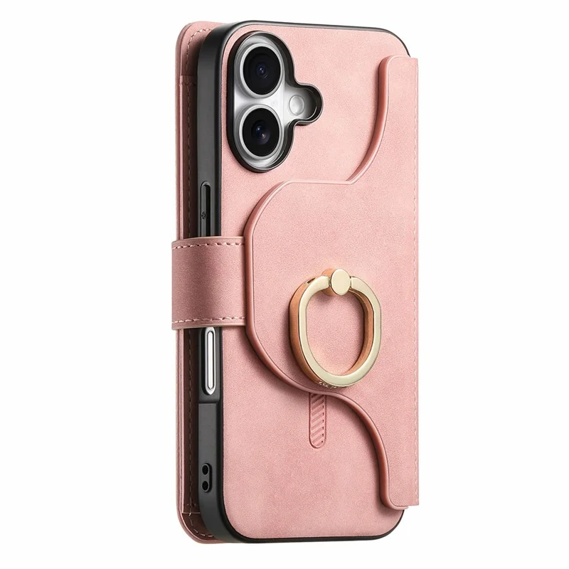 iPhone 17 Magnetische Lederhülle mit abnehmbarer RFID-blockierender Reißverschluss-Brieftasche - Rosa