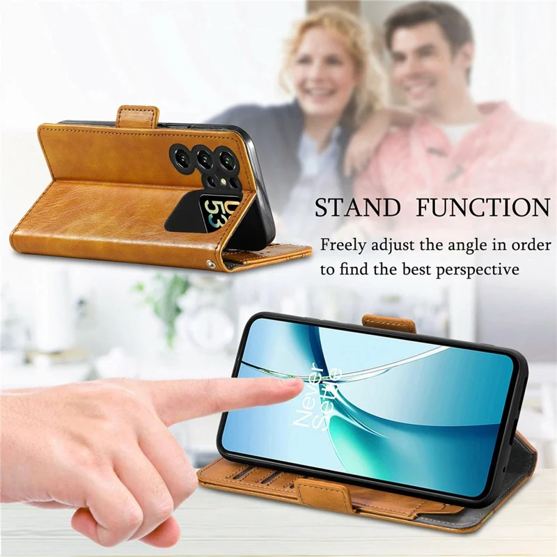 CASENEO Für Oukitel C62 Handyhüllen PU-Leder-Cover Stand mit RFID-Blockierung Geldbörse - Hellbraun