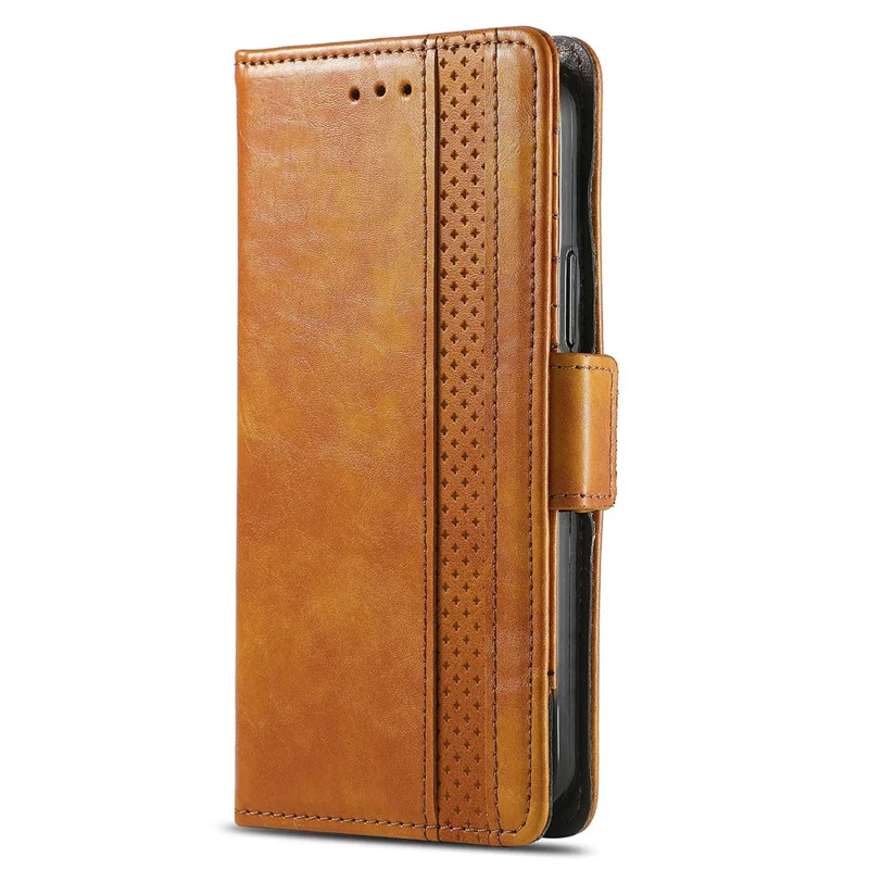 CASENEO For Motorola Moto G86 Power 5G Phone Cases PU Leather Cover Stand with RFID Blocking Wallet - Light Brown
