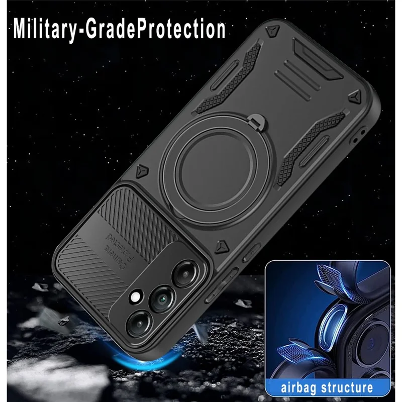 For Samsung Galaxy S25 FE Magnetic Case Shockproof TPU + PC Phone Back Cover with Kickstand - Red