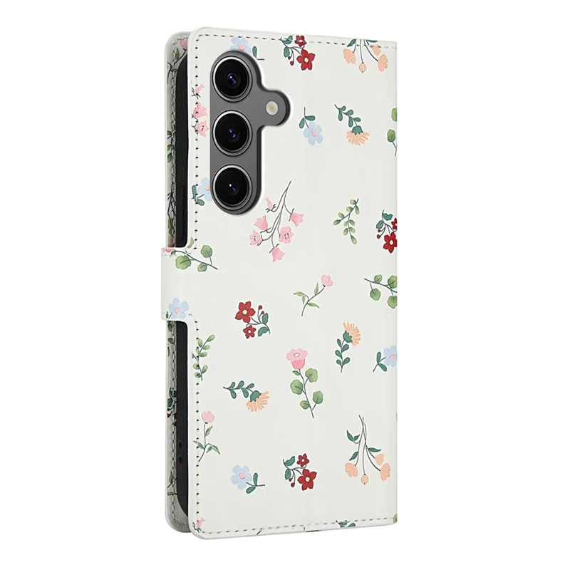 För Samsung Galaxy S26+ plånboksfodral med rombisk blommönstring Läderfodral med rem - A1