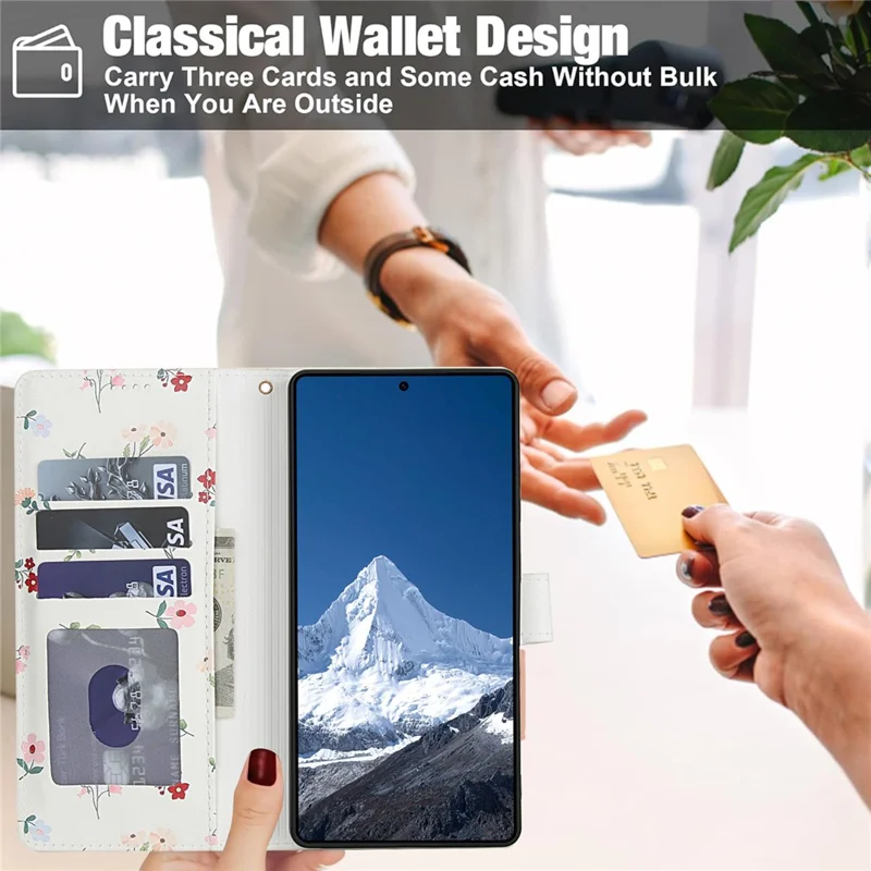 For Samsung Galaxy S26 Ultra Wallet Case Rhombic Floral Design Leather Flip Phone Cover with Strap - A1