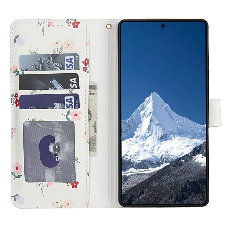 For Samsung Galaxy S26 Ultra Wallet Case Rhombic Floral Design Leather Flip Phone Cover with Strap - A1