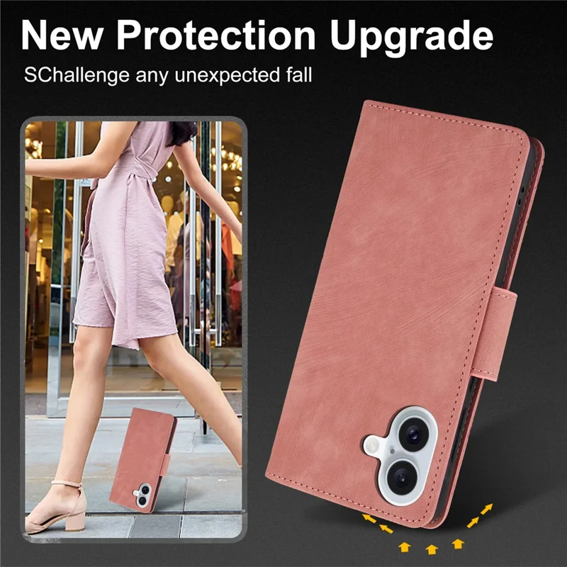 SY-001 For iPhone 17 Case Flower Butterfly Leather Wallet Phone Cover with Hand Strap - Pink