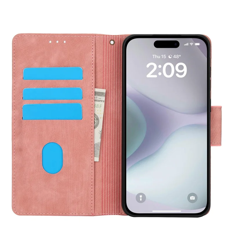 SY-001 For iPhone Air Case Flower Butterfly Leather Wallet Phone Cover with Hand Strap - Pink