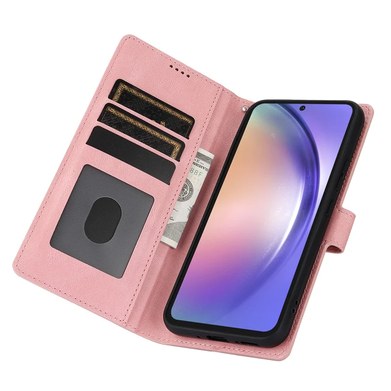 Voor Samsung Galaxy S26+ Case PU Leather Telefoonhoesje met Portemonnee en Stand - Roze