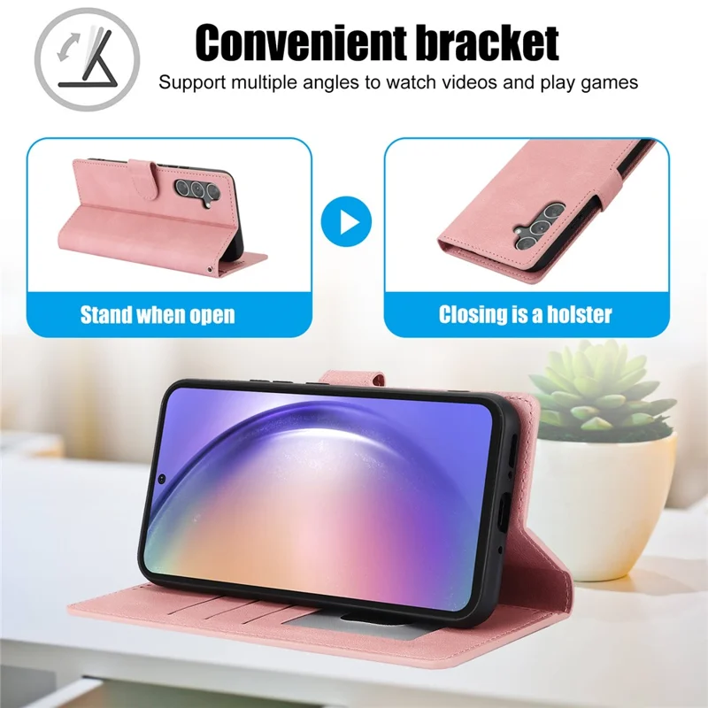 Funda de Samsung Galaxy S26 Pro de piel sintética con soporte y cartera - Rosa