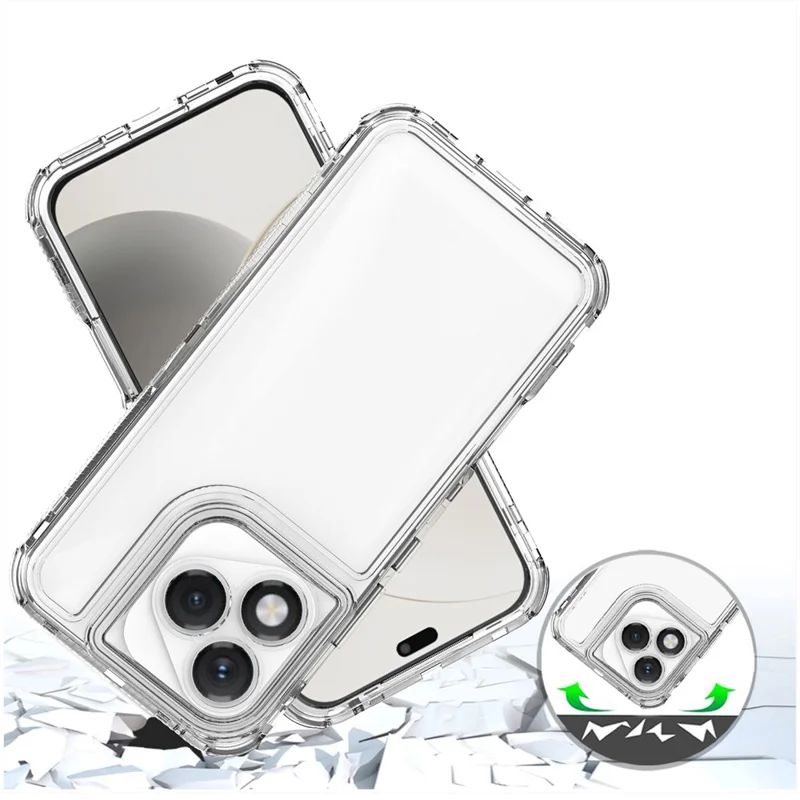 Gennemsigtig hylster til Honor 400 Lite 5G, anti-skrab akryl TPU telefonbeskyttelse