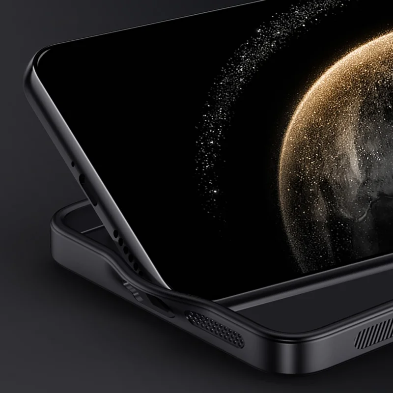 För Huawei Mate 70 Air-hölje med trästruktur, PU-läderbelagd PC- och TPU-telefonhölja - Svart