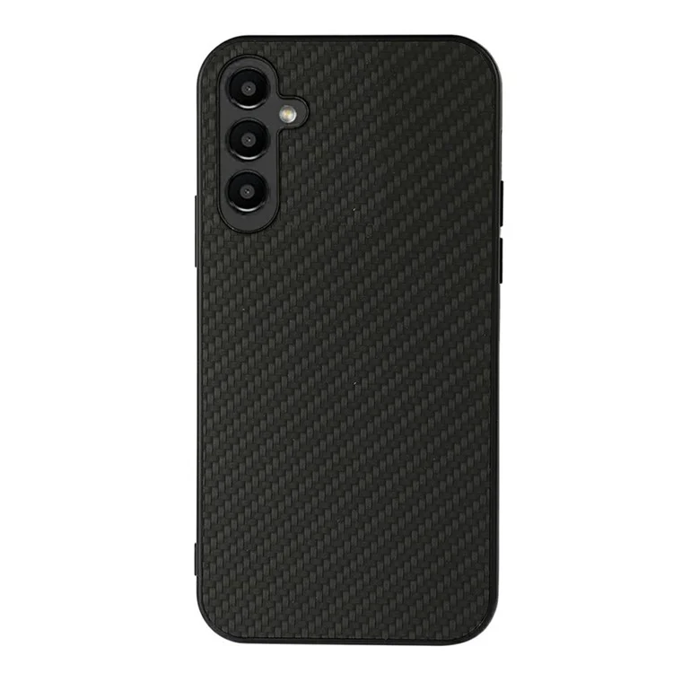 Für Samsung Galaxy A14 5G / A14 4G Carbon Fiber Texture Phone Case PU Leather Coated TPU Scratch-resistant Mobile Phone Back Cover - Schwarz