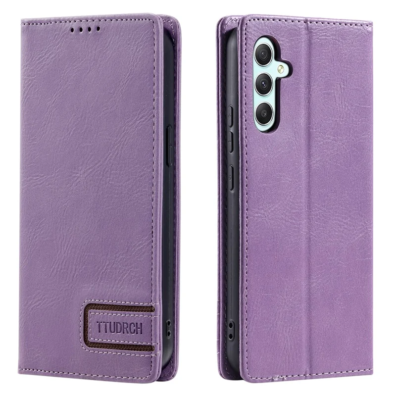 TTUDRCH Style 007 For Samsung Galaxy S26+ Leather Case RFID Blocking Wallet Stand Phone Cover - Purple