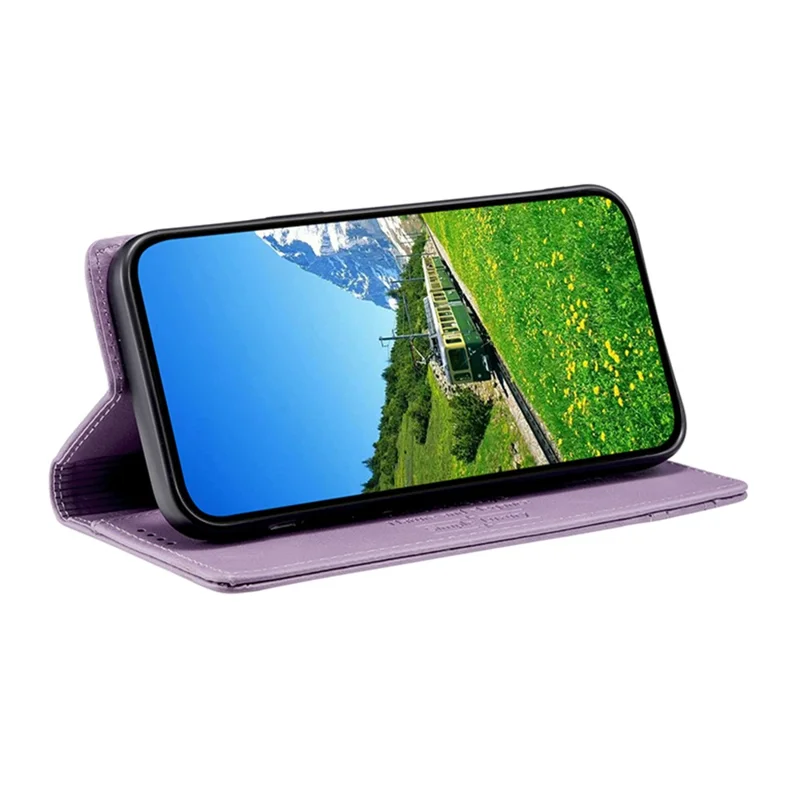 TTUDRCH Style 007 For Samsung Galaxy S26+ Leather Case RFID Blocking Wallet Stand Phone Cover - Purple