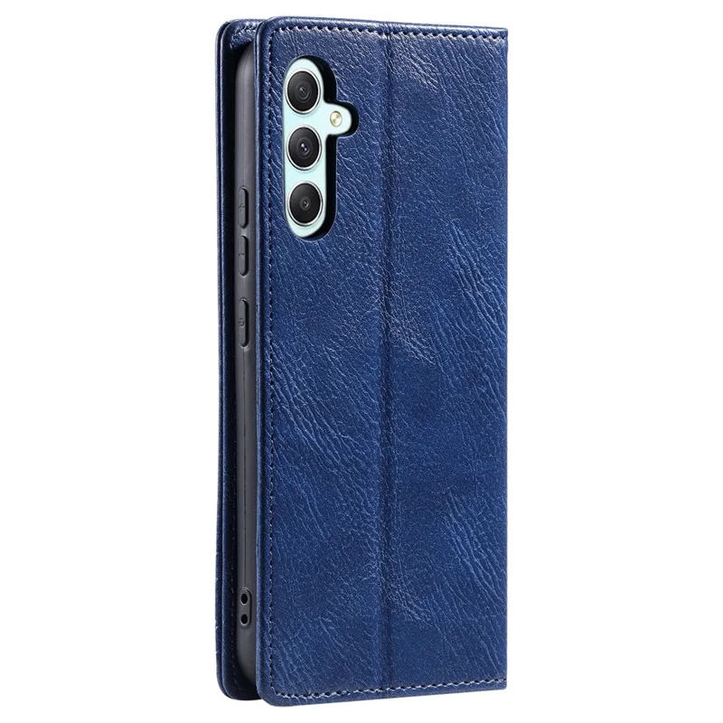 TTUDRCH Style 007 For Samsung Galaxy A37 5G Leather Case RFID Blocking Wallet Stand Phone Cover - Blue