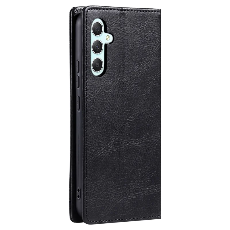TTUDRCH Style 007 For Samsung Galaxy A57 5G Leather Case RFID Blocking Wallet Stand Phone Cover - Black