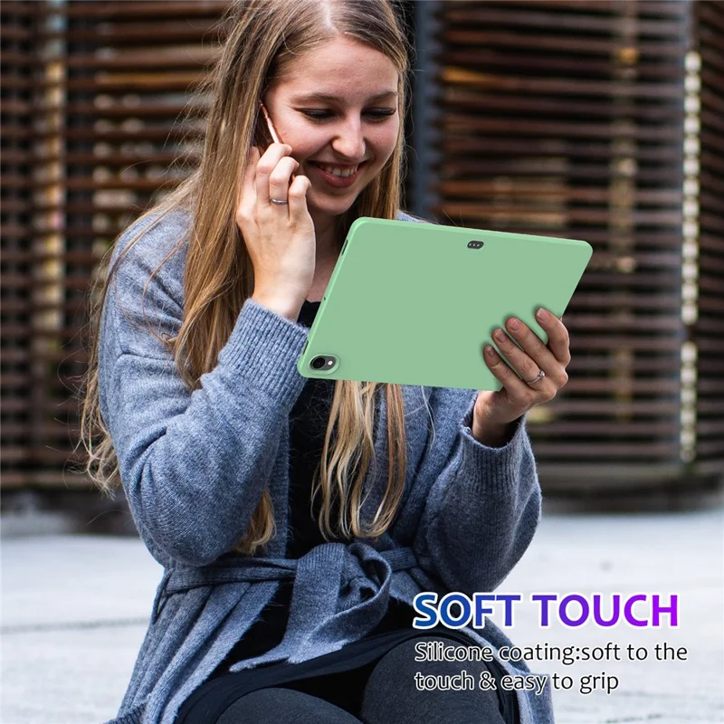 For Samsung Galaxy Tab S11 Case Liquid Silicone Anti-Scratch Tablet Cover - Green