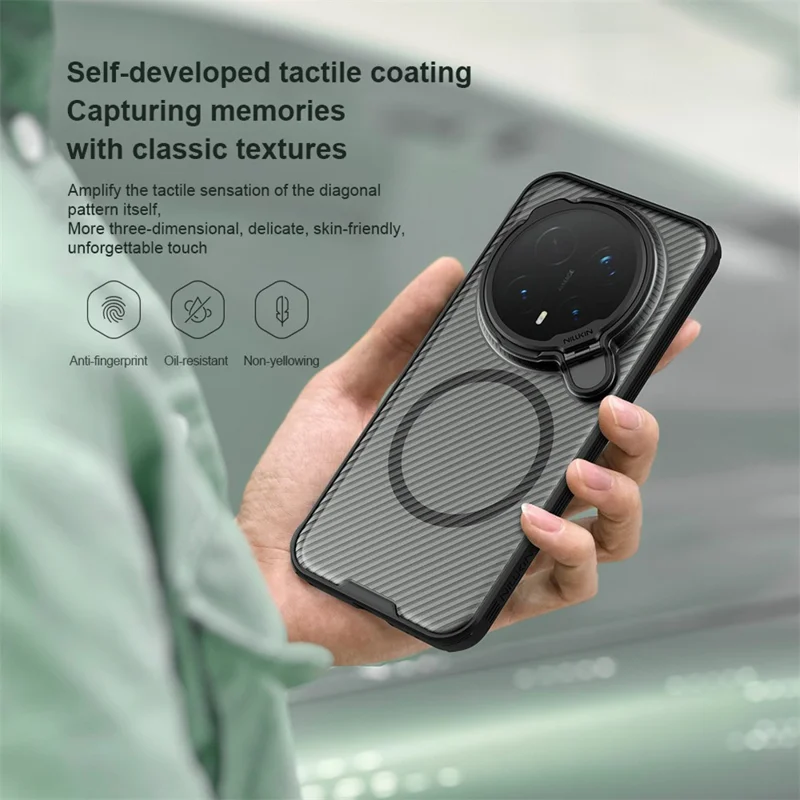 NILLKIN Camshield Prop Série magnétique pour Honor Magic8 Pro 5G Étui compatible avec MagSafe Couvercle de lentille claire Boîtier de téléphone PC TPU - Noir