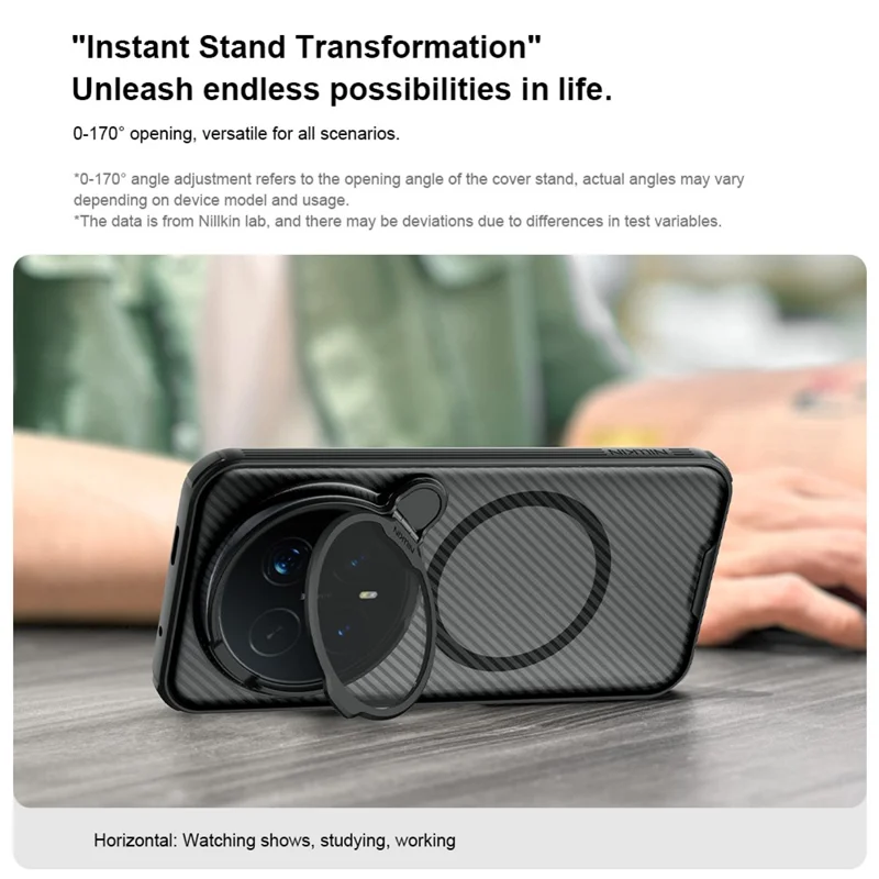 NILLKIN Camshield Prop Série magnétique pour Honor Magic8 Pro 5G Étui compatible avec MagSafe Couvercle de lentille claire Boîtier de téléphone PC TPU - Noir