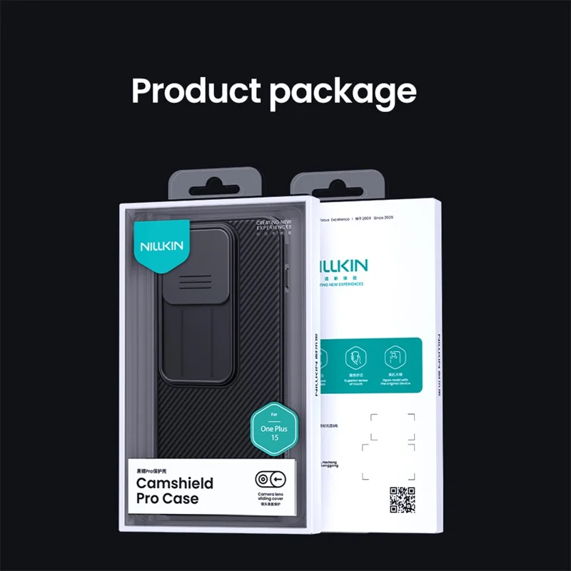 NILLKIN سلسلة Camshield Pro لهاتف OnePlus 15 5G غطاء واقي من مادة البولي كربونات + TPU مع غطاء شريحة للكاميرا