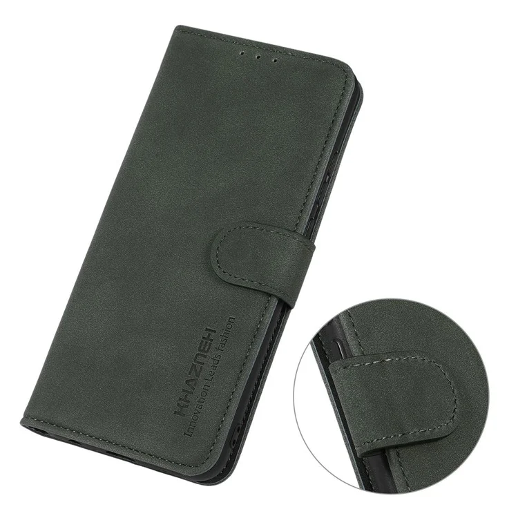 Khazneh Schutzhülle Für Xiaomi Redmi Note 12 Pro 5G, Stoßdämpfer Telefonabdeckung Strukturierter PU Leder Magnetwallet Wallet Ständer - Grün