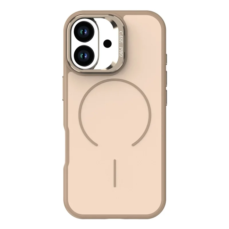 Für iPhone 17 Hülle kompatibel mit MagSafe Skin-touch PC + TPU Handyhülle mit faltbarem Ständer - Wüstengold