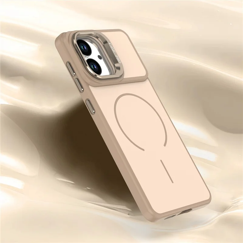 Custodia per Samsung Galaxy S26 Edge compatibile con MagSafe Skin-touch PC + Copertura del telefono TPU con supporto pieghevole - Oro deserto