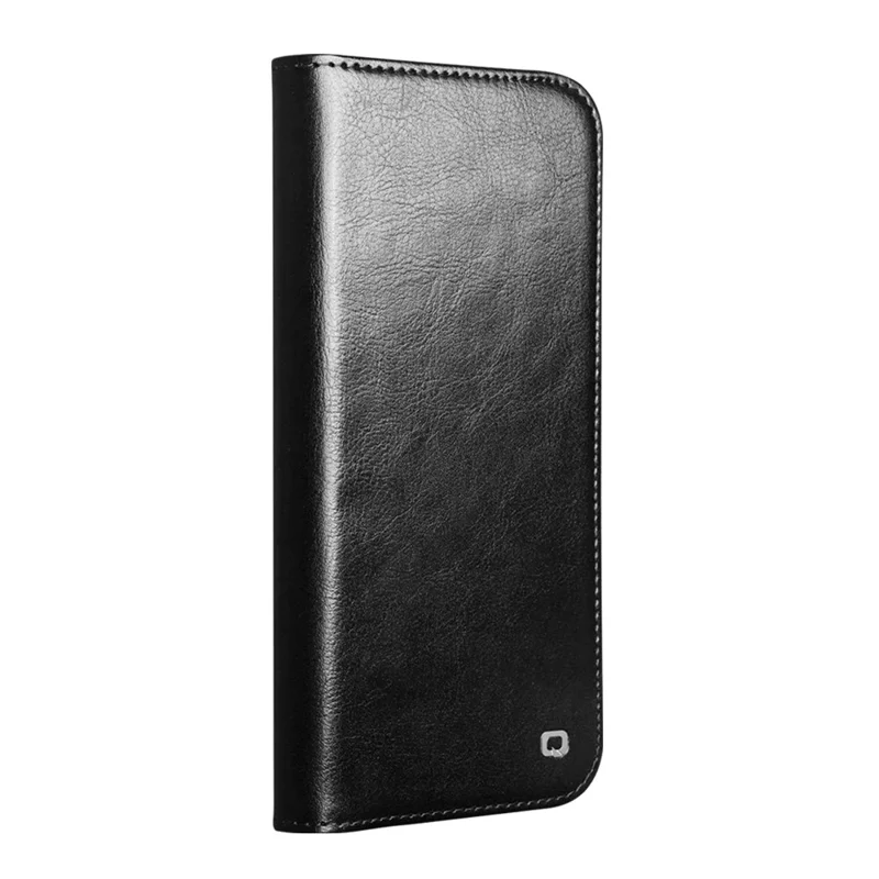 QIALINO Pour Xiaomi 17 Pro Max Étui Portefeuille en Cuir de Vache Véritable Support de Carte Support - Noir