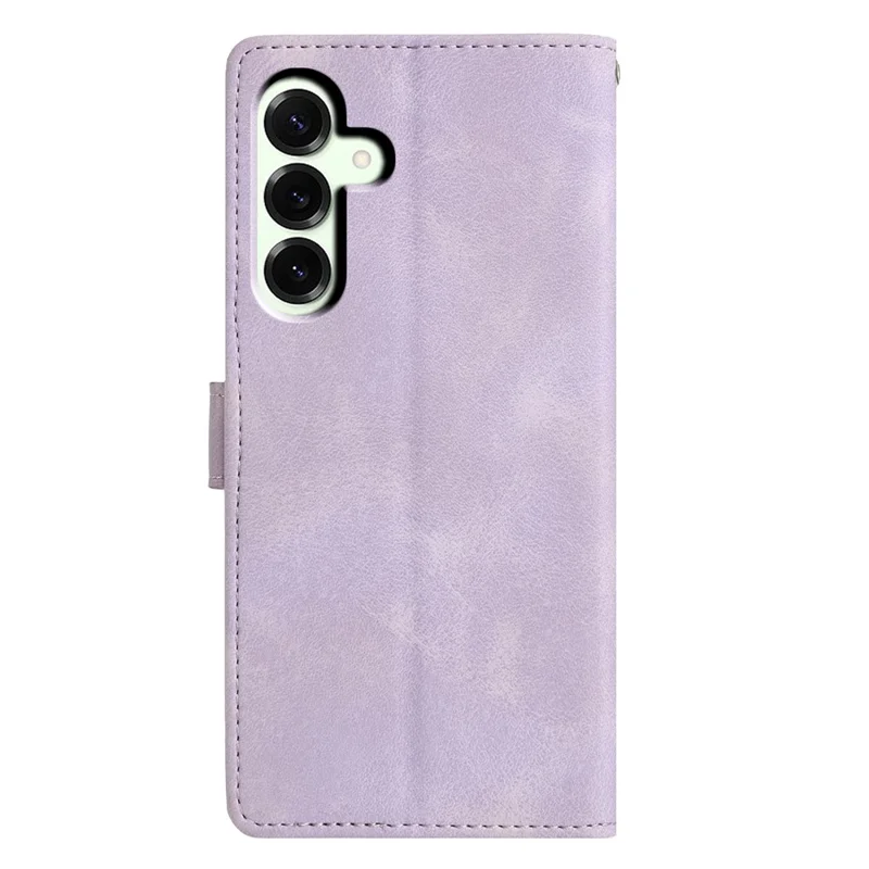 Voor Samsung Galaxy A37 Hoesje Portemonnee Stand Gestampt Driehoekpatroon Leren Telefoon Fliphoes - Paars