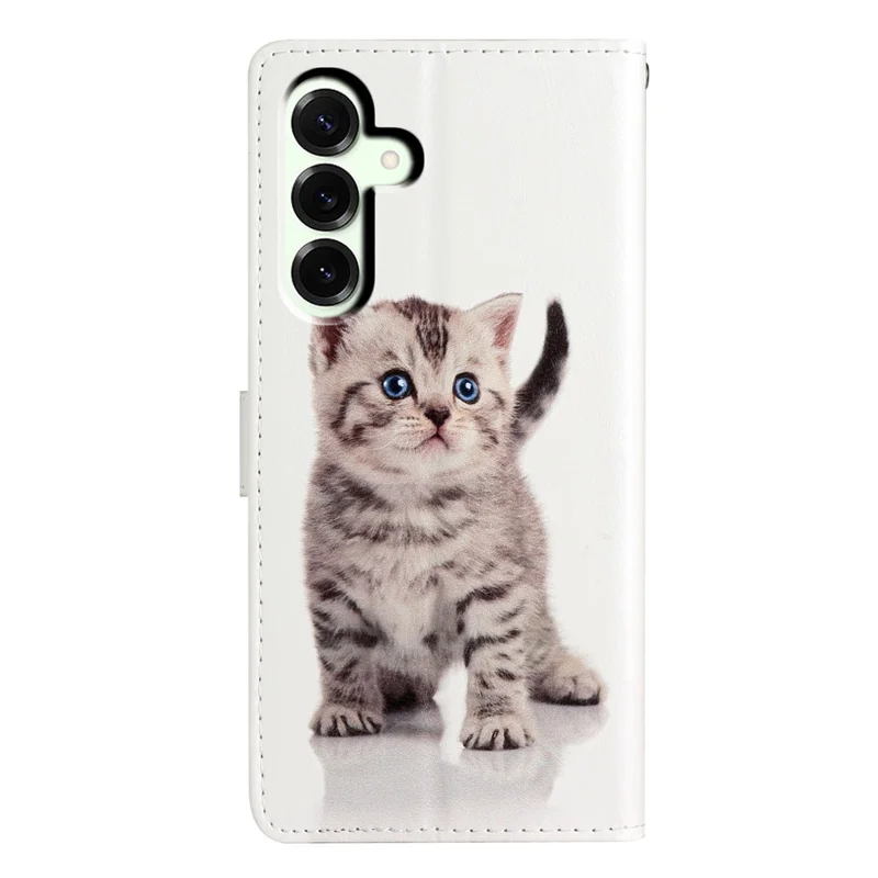 For Samsung Galaxy A37 5G Wallet Case PU Leather Pattern Printing Stand Phone Cover with Strap - Cute Cat