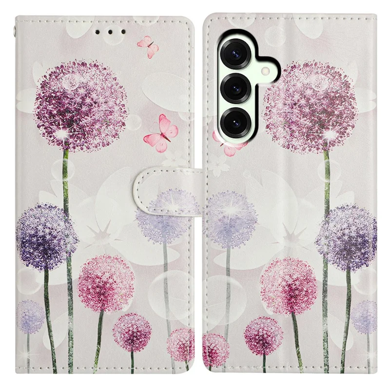 Samsung Galaxy A37 hoesje met patroon bedrukt portemonnee staander omslag lederen telefoonhoesje met riem - Paardenbloem