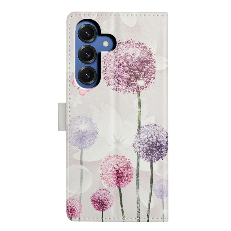 For Samsung Galaxy S26+ Case Pattern Printing Wallet Stand Flip Leather Phone Cover with Strap - Dandelion