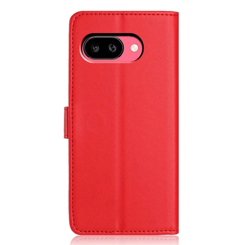 For Google Pixel 10a Wallet Case with Strap   /   Multiple Card Slots Solid Color Leather Stand Phone Cover - Red