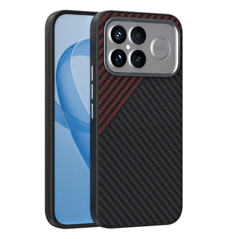 ABEEL Для Xiaomi Redmi K90 Pro Max 5G Чехол Совместимый с MagSafe Текстура углеродного волокна Задняя крышка - Черный / Красный
