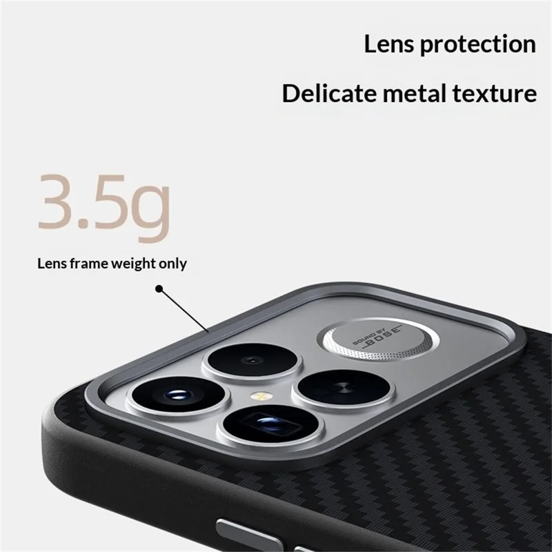 ABEEL Для Xiaomi Redmi K90 Pro Max 5G Чехол Совместимый с MagSafe Текстура углеродного волокна Задняя крышка - Черный / Красный