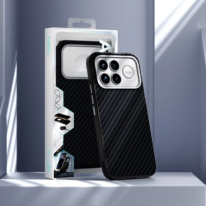 ABEEL Для Xiaomi Redmi K90 Pro Max 5G Чехол Совместимый с MagSafe Текстура углеродного волокна Задняя крышка - Черный / Красный