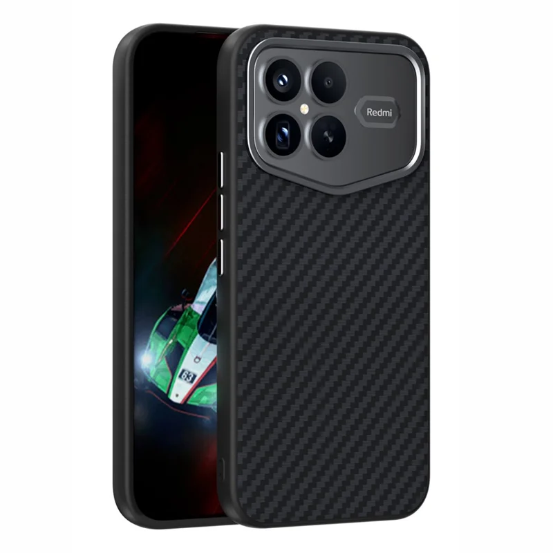 ABEEL Для Xiaomi Redmi K90 Pro Max Champion Edition Чехол Совместимый с MagSafe Чехол с текстурой из углеродного волокна - Черный