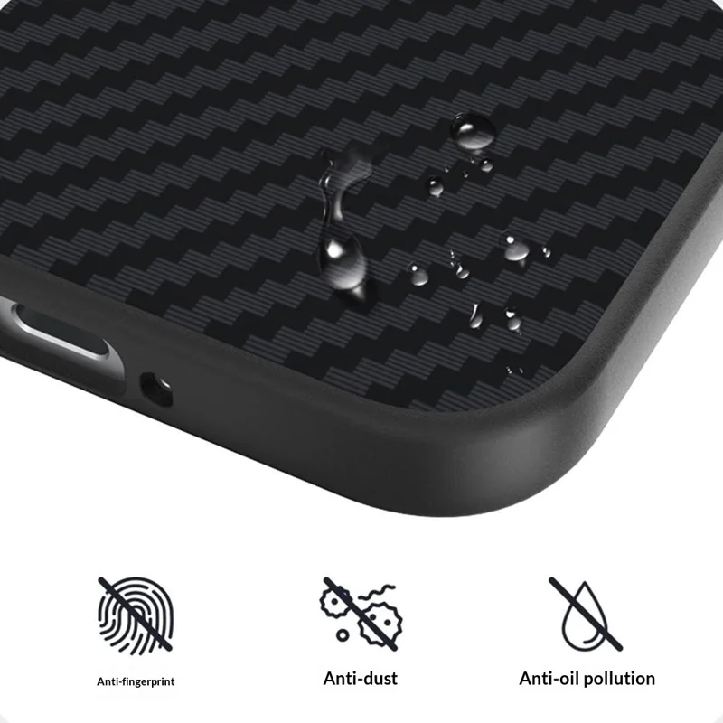 ABEEL Для Xiaomi Redmi K90 Pro Max Champion Edition Чехол Совместимый с MagSafe Чехол с текстурой из углеродного волокна - Черный