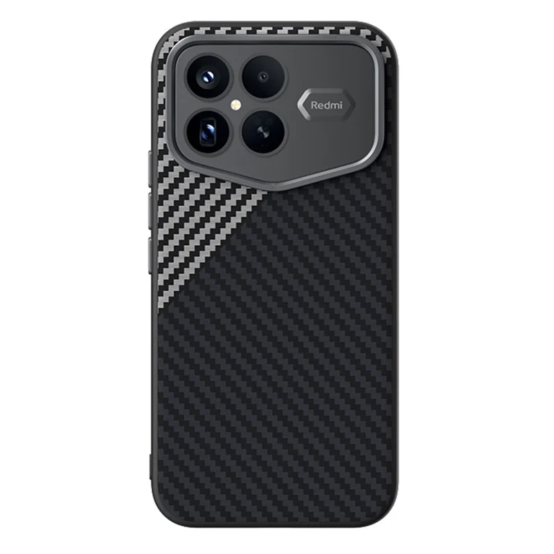ABEEL For Xiaomi Redmi K90 Pro Max Champion Edition Magnetic Case Carbon Fiber Texture Back Cover - Black  /  Silver