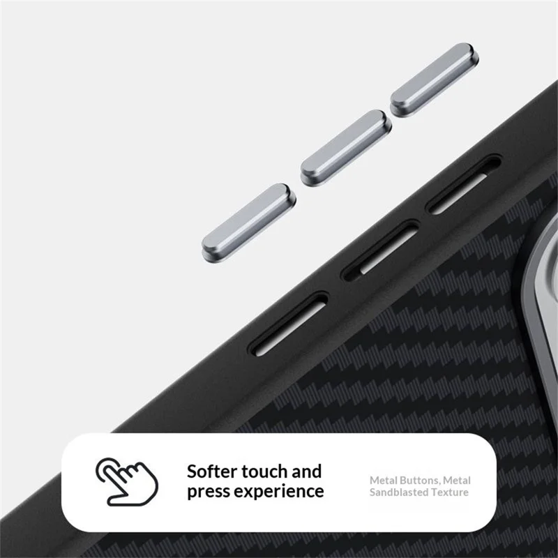 ABEEL For Xiaomi Redmi K90 Pro Max Champion Edition Magnetic Case Carbon Fiber Texture Back Cover - Black  /  Silver