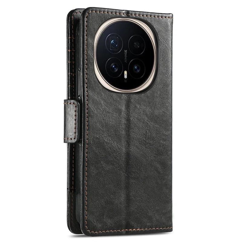 CASENEO Para Honor Magic8 Pro 5G Capas de Telefone Casos de Couro PU com Bloqueio RFID Carteira - Preto