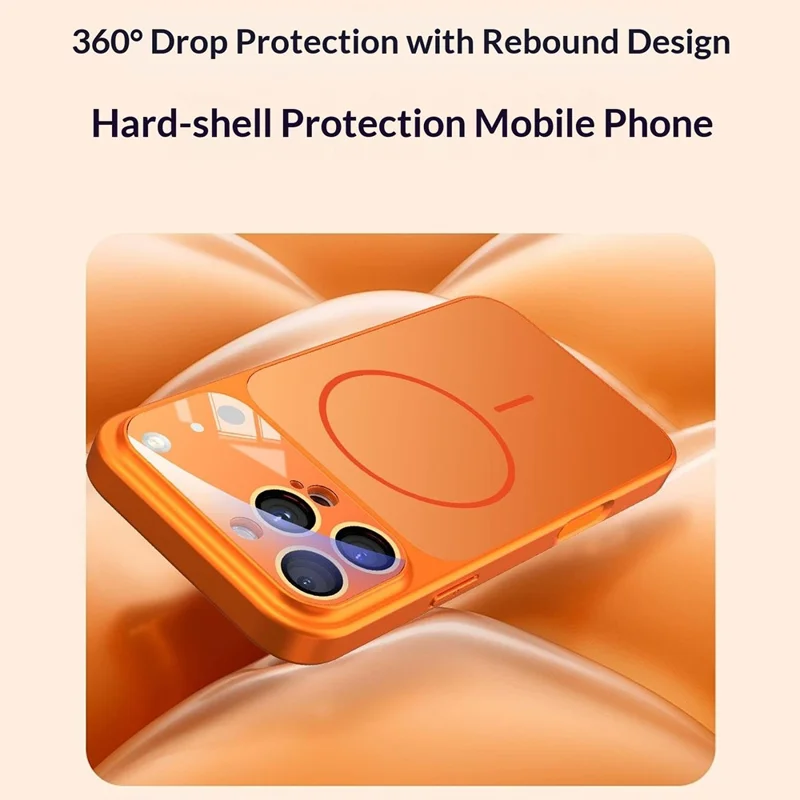 Achat en vrac pour étui magnétique iPhone 13 Pro Max Transforme en étui de téléphone TPU + PC avec film de protection en verre pour objectif - Orange