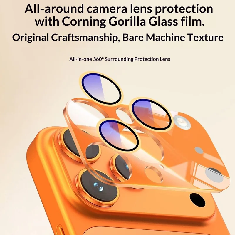 Großeinkauf für iPhone 14 Pro Max Magnetische Hülle Transformieren zu 17 Pro Max TPU + PC Handyhülle mit Glaslinsenfilm - Orange